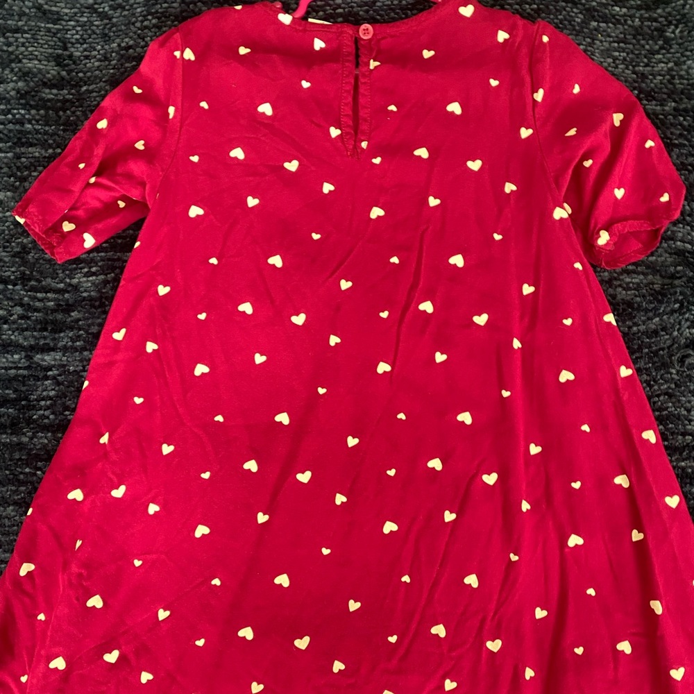Girl's Pink Polka-heart Dress